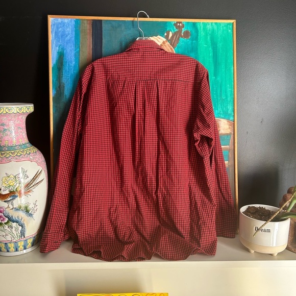 Vintage Sears Red and Black Plaid Shirt M - Picture 10 of 15